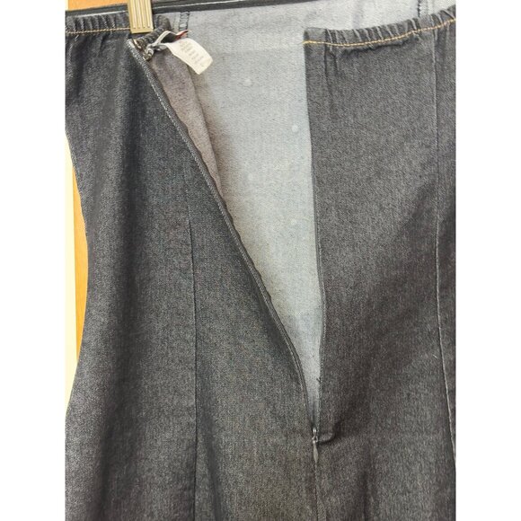 Heart & Heels Black Denim Strapless Dress Rhinestone Slit Juniors Size Large - Picture 8 of 13